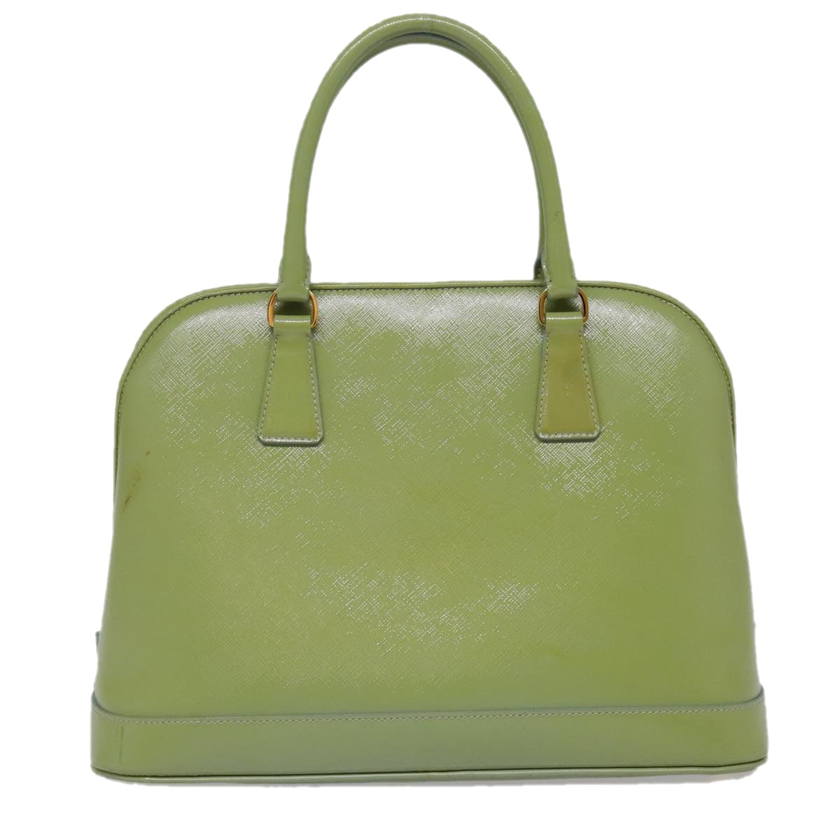 PRADA Hand Bag Safiano leather 2way Green Gold Auth 94025 - 0