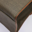 FENDI Hand Bag PVC 2way Gold Brown Auth 94029-17