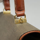 FENDI Hand Bag PVC 2way Gold Brown Auth 94029-9