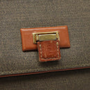 FENDI Hand Bag PVC 2way Gold Brown Auth 94029-10
