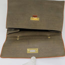 FENDI Hand Bag PVC 2way Gold Brown Auth 94029-18