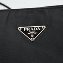 PRADA Tote Bag Nylon Black Silver Auth 94044-17