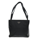 PRADA Tote Bag Nylon Black Silver Auth 94044-13