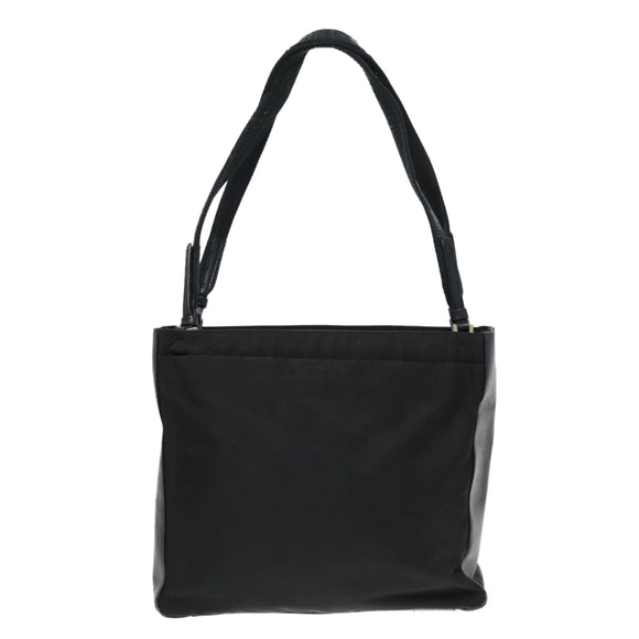 PRADA Tote Bag Nylon Black Silver Auth 94044