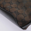 GUCCI GG Canvas Accessory Pouch Black Silver 039 1103 3903 Auth 94046-15