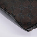 GUCCI GG Canvas Accessory Pouch Black Silver 039 1103 3903 Auth 94046-17