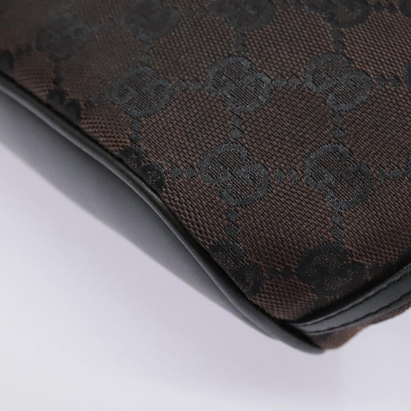 GUCCI GG Canvas Accessory Pouch Black Silver 039 1103 3903 Auth 94046