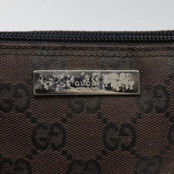 GUCCI GG Canvas Accessory Pouch Black Silver 039 1103 3903 Auth 94046