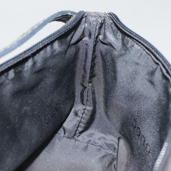 GUCCI GG Canvas Accessory Pouch Black Silver 039 1103 3903 Auth 94046