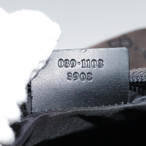 GUCCI GG Canvas Accessory Pouch Black Silver 039 1103 3903 Auth 94046