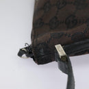 GUCCI GG Canvas Accessory Pouch Black Silver 039 1103 3903 Auth 94046-4