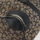 CELINE C Sulky Boston Bag Canvas Navy Gold Auth 94063-9