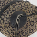 CELINE C Sulky Boston Bag Canvas Navy Gold Auth 94063-14