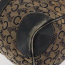 CELINE C Sulky Boston Bag Canvas Navy Gold Auth 94063-16
