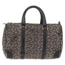 CELINE C Sulky Boston Bag Canvas Navy Gold Auth 94063-13
