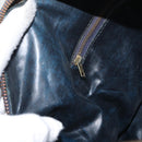 CELINE C Sulky Boston Bag Canvas Navy Gold Auth 94063-22