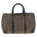 CELINE C Sulky Boston Bag Canvas Navy Gold Auth 94063-2