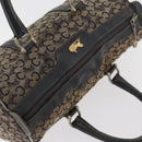 CELINE C Sulky Boston Bag Canvas Navy Gold Auth 94063-6