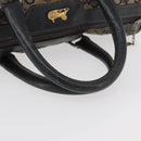 CELINE C Sulky Boston Bag Canvas Navy Gold Auth 94063-7