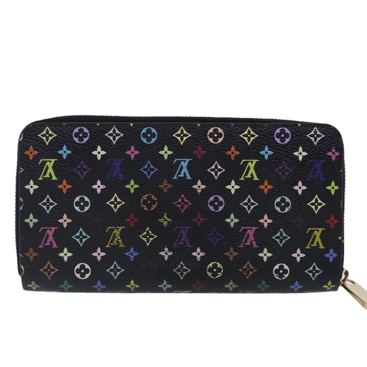 LOUIS VUITTON Monogram Multicolor Zippy Wallet Black M60243 LV Auth 94121 - 0