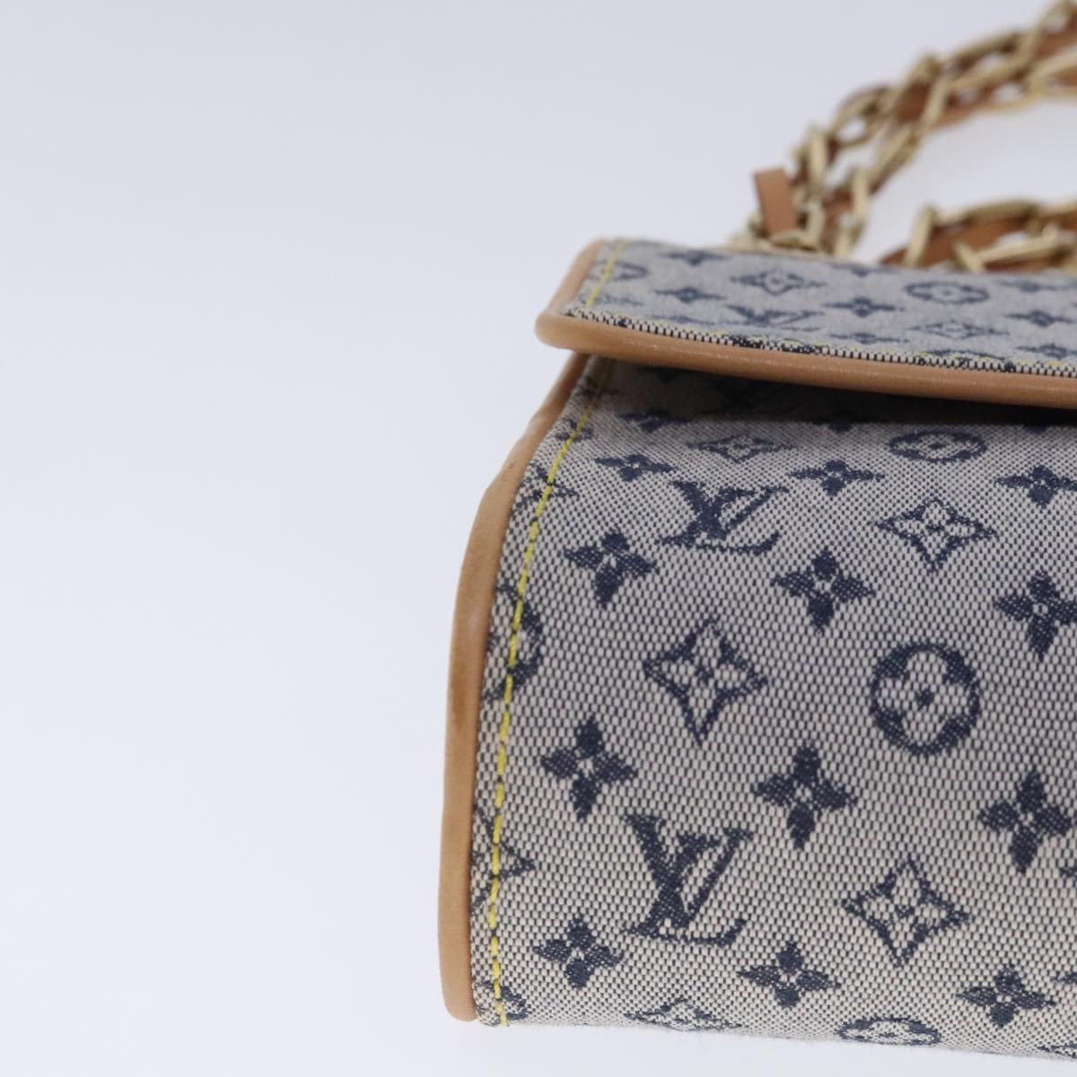 LOUIS VUITTON Monogram Mini Camille Chain Shoulder Bag Blue M92002 Auth 94127A