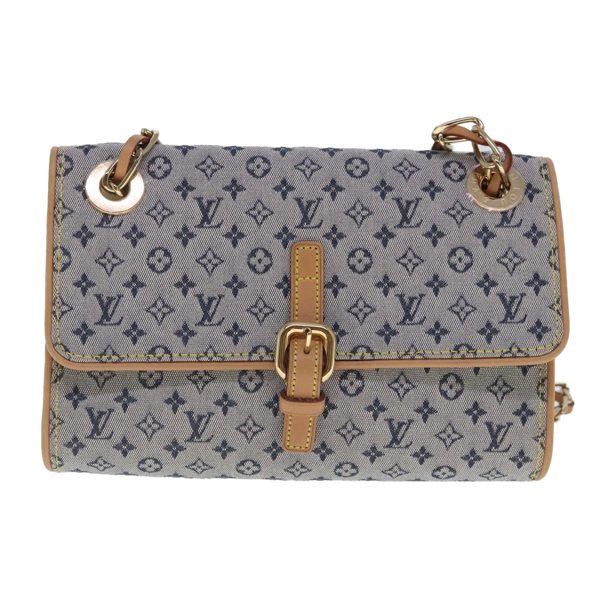 LOUIS VUITTON Monogram Mini Camille Chain Shoulder Bag Blue M92002 Auth 94127A