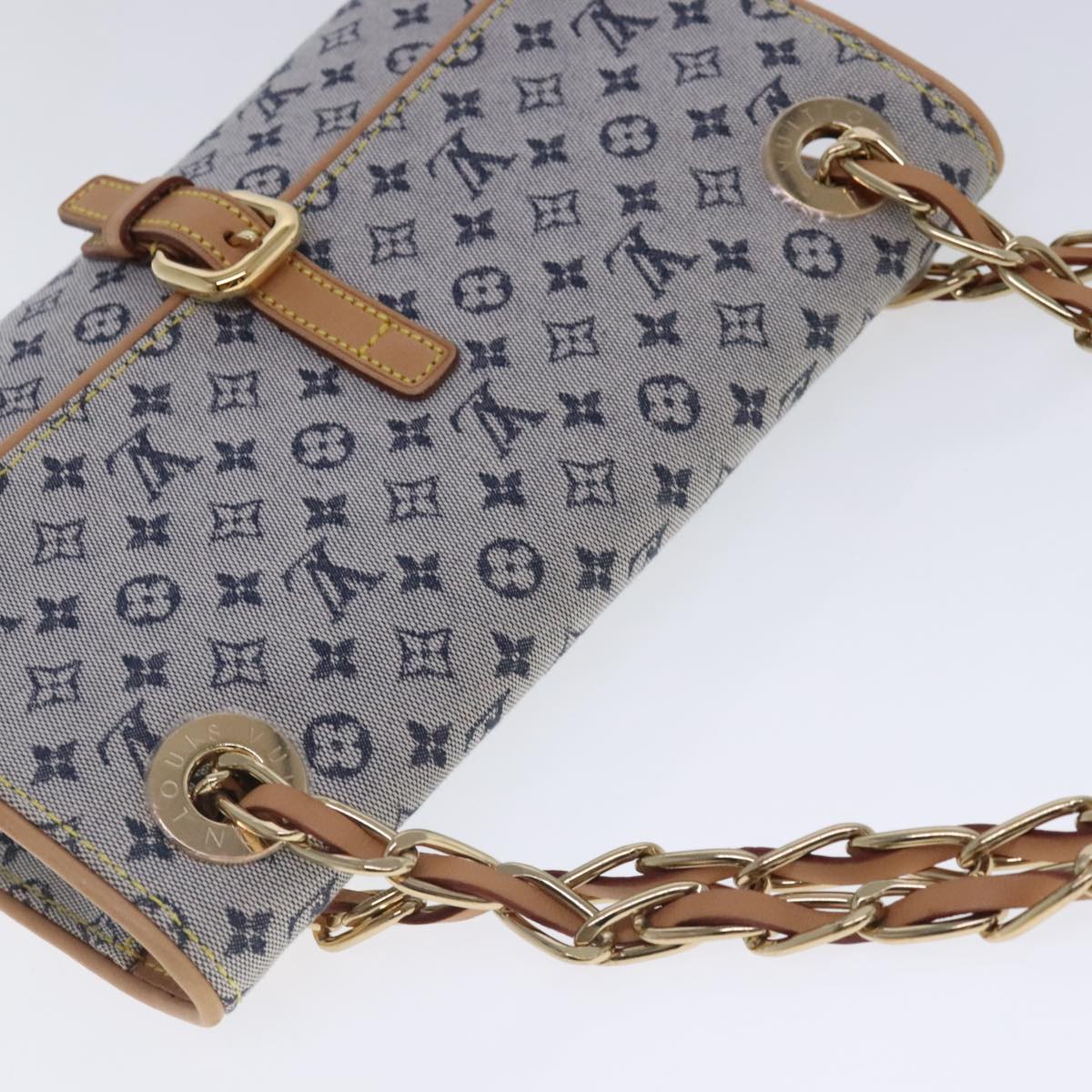 LOUIS VUITTON Monogram Mini Camille Chain Shoulder Bag Blue M92002 Auth 94127A