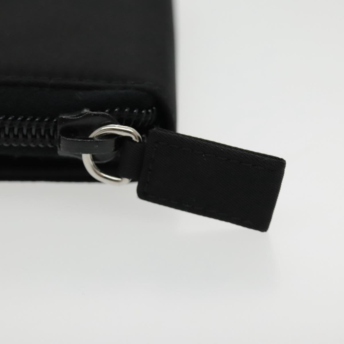 PRADA Wallet Nylon Black Silver Auth 94160