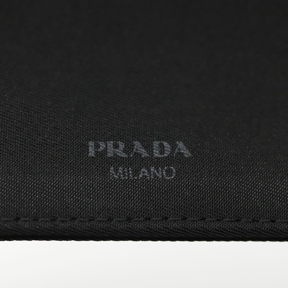 PRADA Wallet Nylon Black Silver Auth 94160