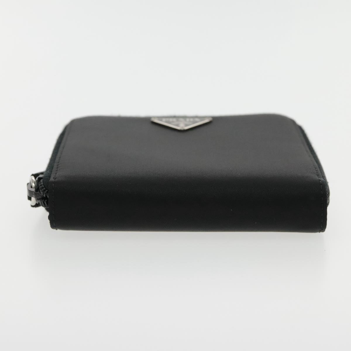 PRADA Wallet Nylon Black Silver Auth 94160