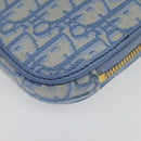 Christian Dior Chain Trotter Canvas Shoulder Bag Blue Gold Auth 94170SAM-19