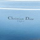 Christian Dior Chain Trotter Canvas Shoulder Bag Blue Gold Auth 94170SAM-22