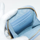 Christian Dior Chain Trotter Canvas Shoulder Bag Blue Gold Auth 94170SAM-25