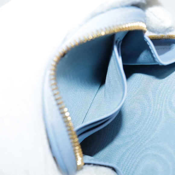 Christian Dior Chain Trotter Canvas Shoulder Bag Blue Gold Auth 94170SAM