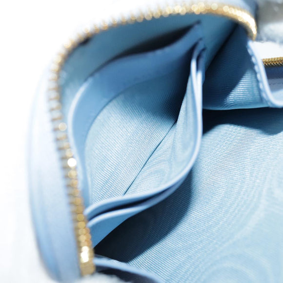 Christian Dior Chain Trotter Canvas Shoulder Bag Blue Gold Auth 94170SAM