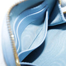 Christian Dior Chain Trotter Canvas Shoulder Bag Blue Gold Auth 94170SAM-28