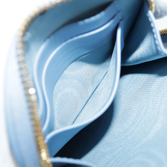 Christian Dior Chain Trotter Canvas Shoulder Bag Blue Gold Auth 94170SAM