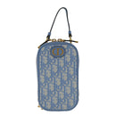 Christian Dior Chain Trotter Canvas Shoulder Bag Blue Gold Auth 94170SAM-13