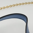 Christian Dior Chain Trotter Canvas Shoulder Bag Blue Gold Auth 94170SAM-14