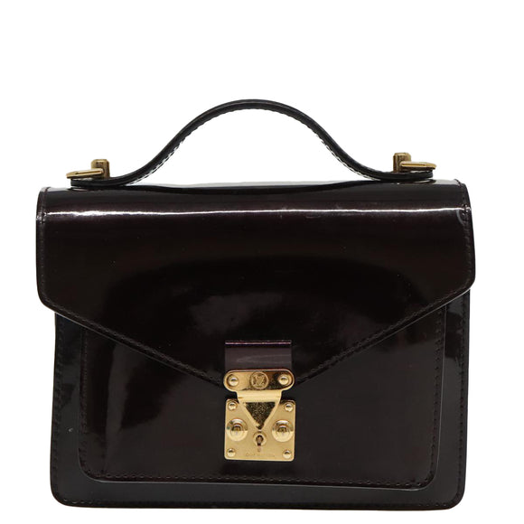 LOUIS VUITTON Monogram Vernis Monceau BB Bag 2way Amarante M91580 LV Auth 94183