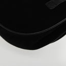 Salvatore Ferragamo Gancini Chain Shoulder Bag Suede Black Gold Auth 94201-16