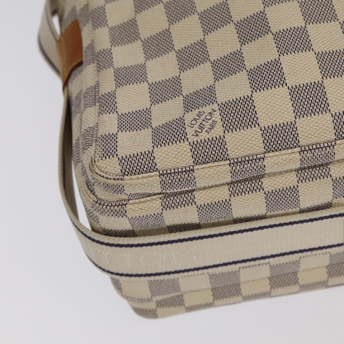 LOUIS VUITTON Damier Azur Naviglio Shoulder Bag N51189 LV Auth 94202