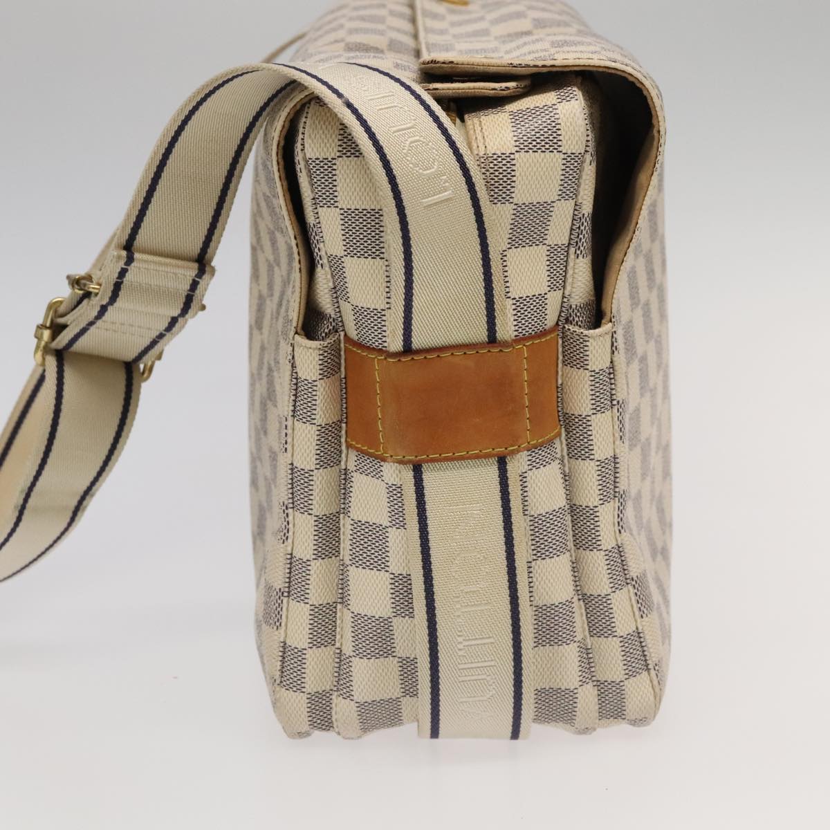 LOUIS VUITTON Damier Azur Naviglio Shoulder Bag N51189 LV Auth 94202