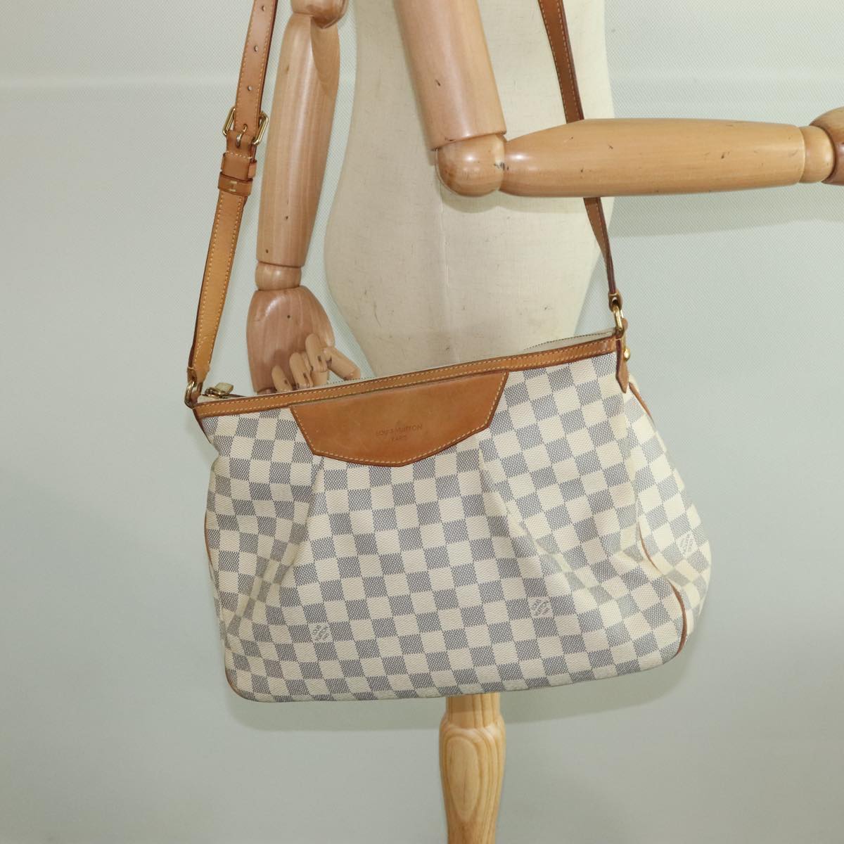 LOUIS VUITTON Damier Azur Siracusa MM Shoulder Bag N41112 LV Auth 94208