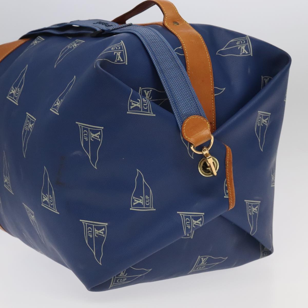 LOUIS VUITTON LV Cup Sac Marine Shoulder Bag PVC Leather Blue A24014 Auth 94219