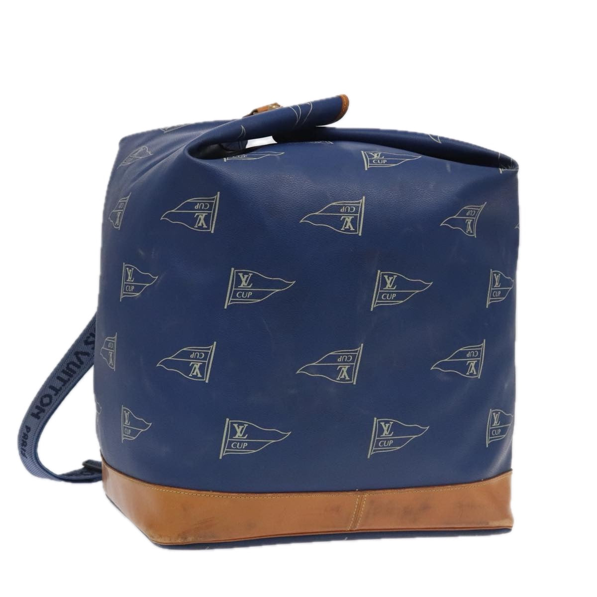 LOUIS VUITTON LV Cup Sac Marine Shoulder Bag PVC Leather Blue A24014 Auth 94219