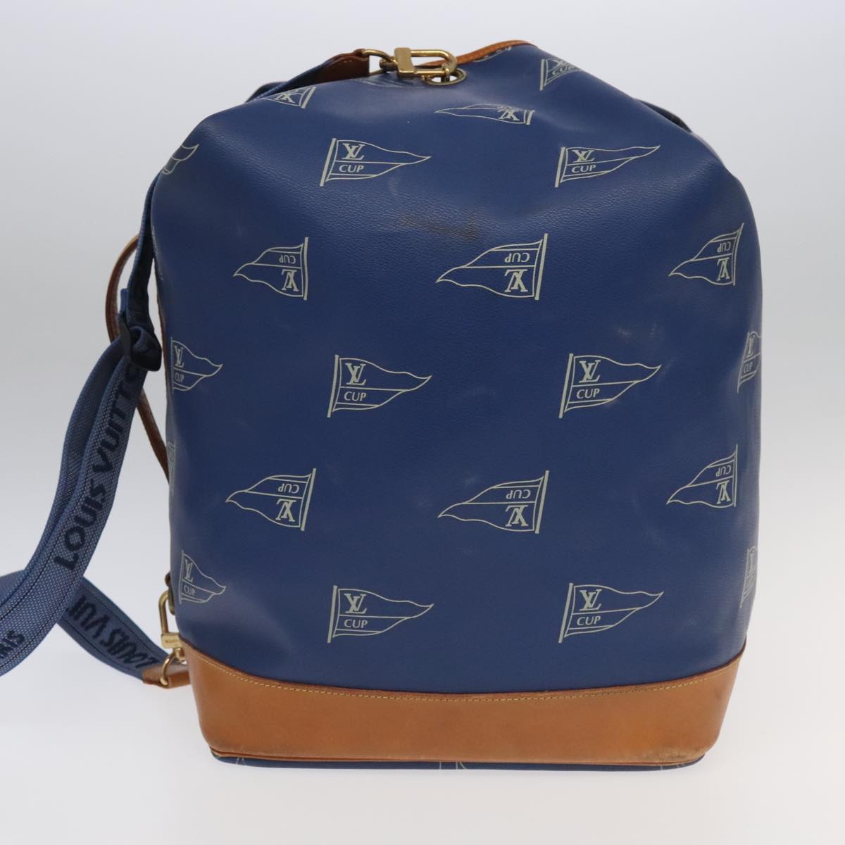 LOUIS VUITTON LV Cup Sac Marine Shoulder Bag PVC Leather Blue A24014 Auth 94219