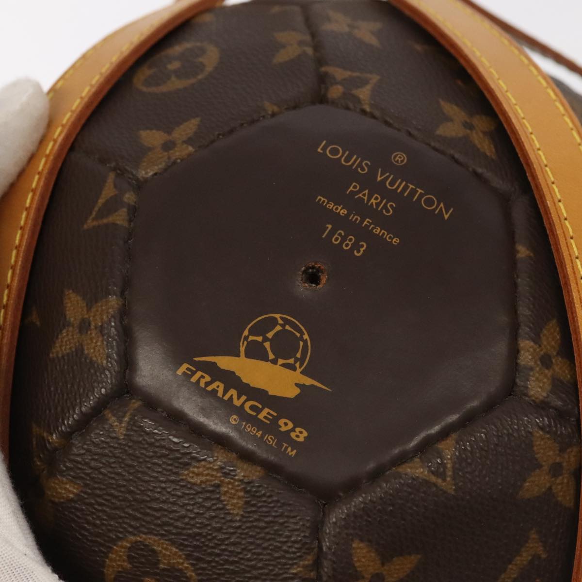 LOUIS VUITTON Monogram Soccer Ball France World Cup Memorial M99054 Auth 94228S