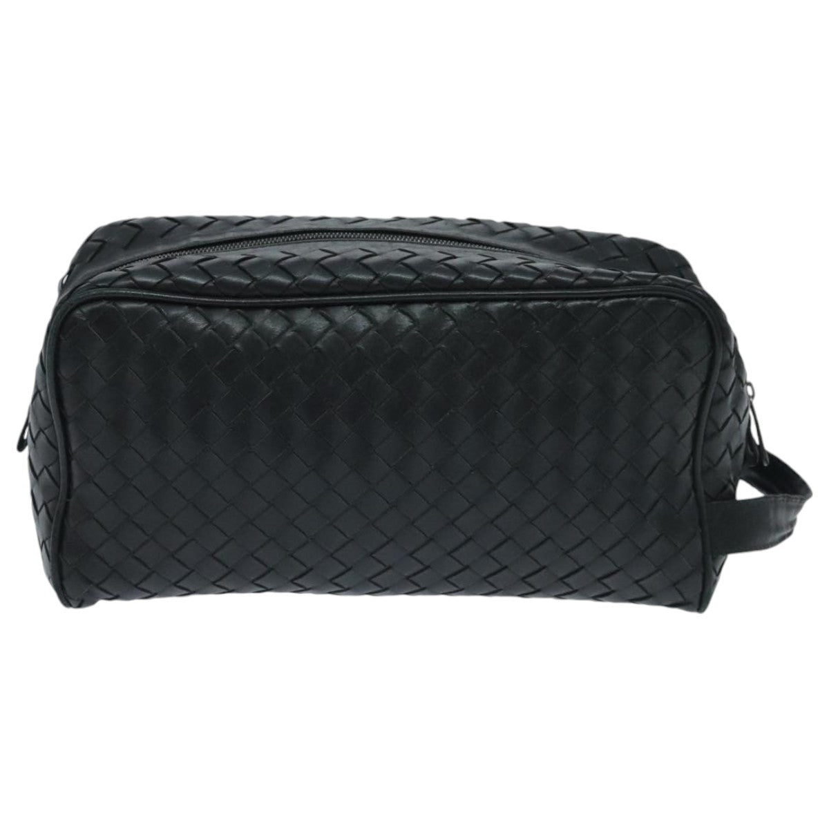 BOTTEGA VENETA INTRECCIATO Clutch Bag Leather Black Auth 94230