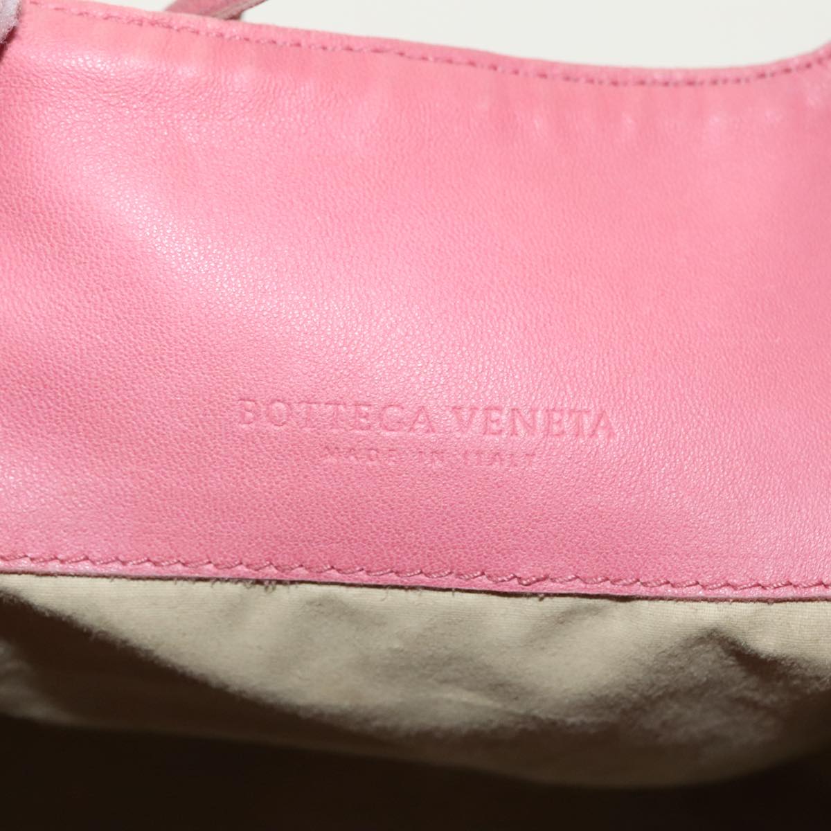 BOTTEGA VENETA Hand Bag Canvas Pink Auth 94232